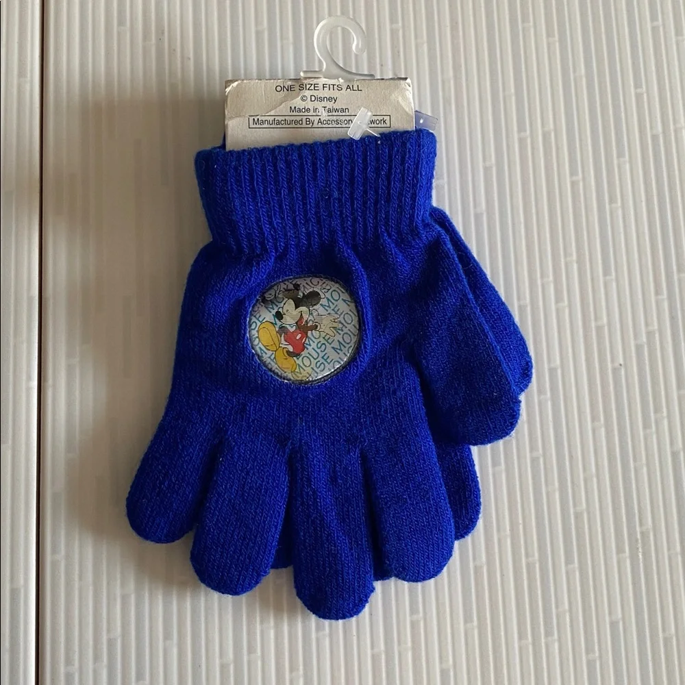 Mickey Mouse Mittens Gloves Disney Kids Youth Blue Unlimited Magic Hologram NEW